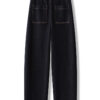 主图-02 Vintage Denim Blue Curved-Leg Jeans — Relaxed Fit Slimming Banana Pants