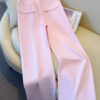 主图-02 Pink High-Waist Wide-Leg Pants — Soft Draped Comfort Fit