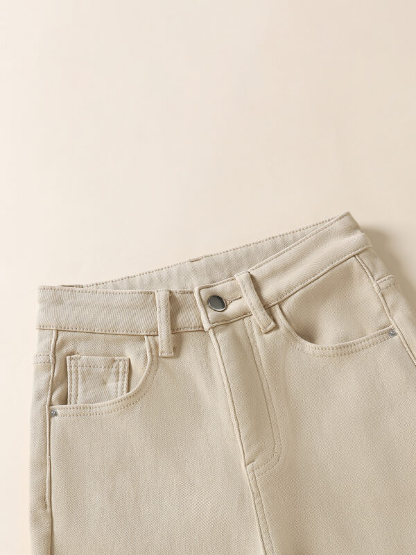 Fleece-Lined High-Waist Flared Denim Pants — Slimming & Elongated Fit