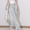 主图-03 Washed Denim Low-Rise Flare Jeans — Fluid Drape & Relaxed Fit