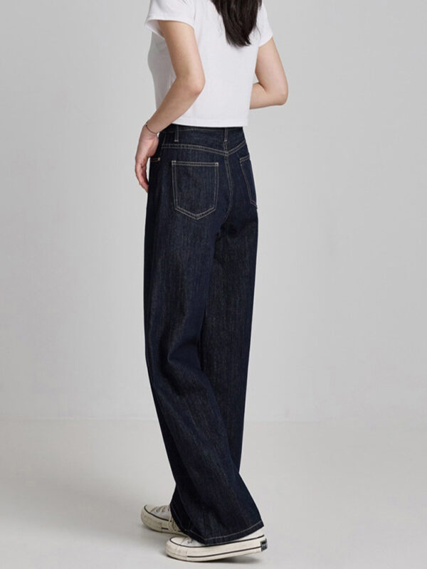 主图-03 Tencel Wide Leg Jeans — High Waist Relaxed Fit American Style Denim Pants