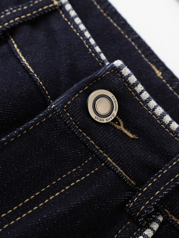 High-Waist Slim Straight Denim Pants — Vintage Narrow-Leg Cropped Fit