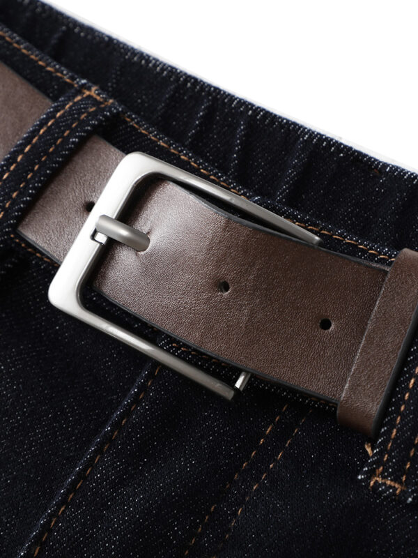 主图-03 Vintage Denim Blue Curved-Leg Jeans — Relaxed Fit Slimming Banana Pants