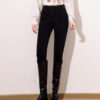 Washed Black Slim-Fit Denim Pants — High-Waist Sculpting Look