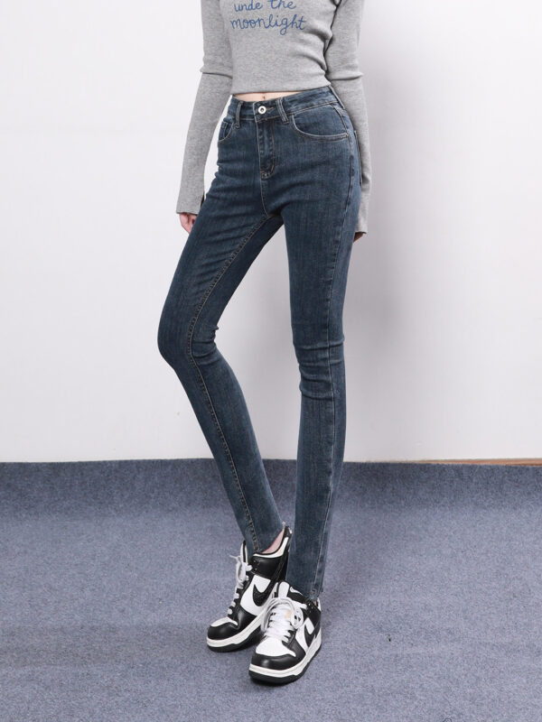 Stretch Denim Skinny Jeans — High-Waist Cropped Slim Fit