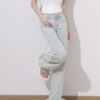 主图-04 Washed Denim Low-Rise Flare Jeans — Fluid Drape & Relaxed Fit