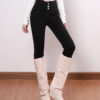 主图-04 Black High-Waist Skinny Denim Pants — Slimming Ankle-Length Fit