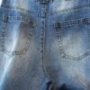 Washed Blue Curved Wide-Leg Denim Pants — Vintage Fade & Relaxed Knife-Leg Shape