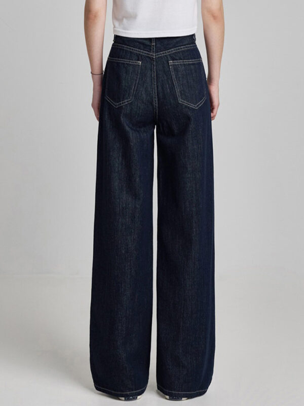 主图-05 Tencel Wide Leg Jeans — High Waist Relaxed Fit American Style Denim Pants