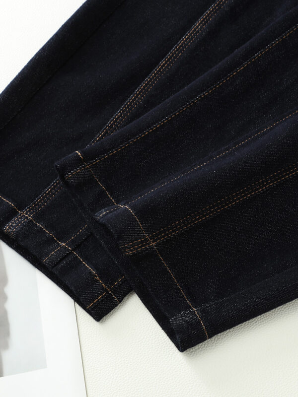 主图-05 Vintage Denim Blue Curved-Leg Jeans — Relaxed Fit Slimming Banana Pants