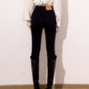 Washed Black Slim-Fit Denim Pants — High-Waist Sculpting Look