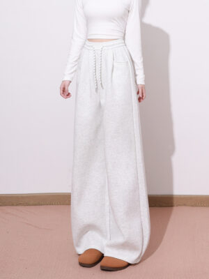 Relaxed Draped Wide-Leg Pants — High Waist & Effortless Comfort