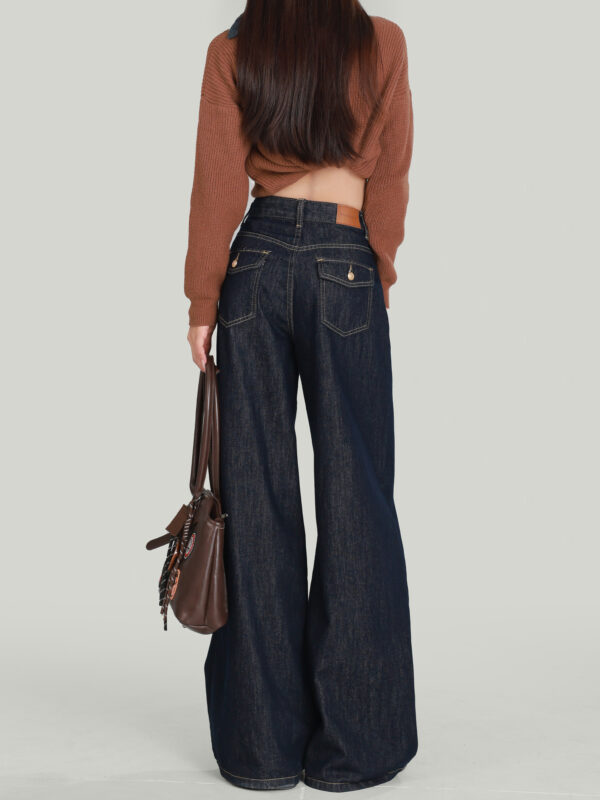 主图-06 Denim Fleece-Lined Wide-Leg Jeans — Warm & Relaxed Fit for Fall/Winter
