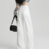 主图-06 Black High-Waist Narrow Wide-Leg Denim Pants — Slimming Draped Fit for Tall Silhouette