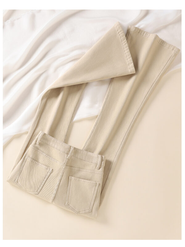 Fleece-Lined High-Waist Flared Denim Pants — Slimming & Elongated Fit