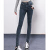 Stretch Denim Skinny Jeans — High-Waist Cropped Slim Fit