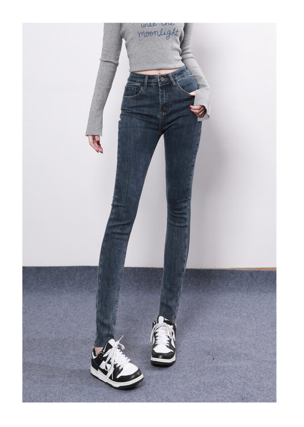 Stretch Denim Skinny Jeans — High-Waist Cropped Slim Fit
