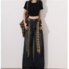Washed Denim Wide-Leg Pants — High-Waist Slimming American Retro Fit