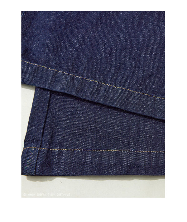 Dark Blue Denim Overall Jumpsuit — High-Waist Relaxed Fit