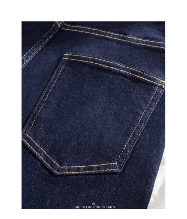 详情-08 Dark Wash Straight-Leg Denim Fabric — Fluid Drape & Slimming Fit