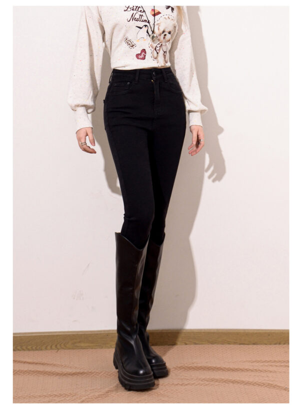 Washed Black Slim-Fit Denim Pants — High-Waist Sculpting Look