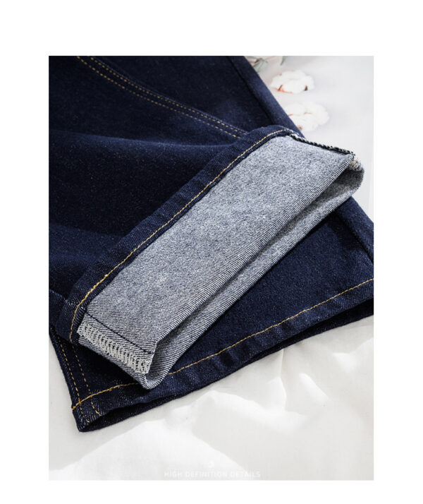 详情-09 Dark Wash Straight-Leg Denim Fabric — Fluid Drape & Slimming Fit