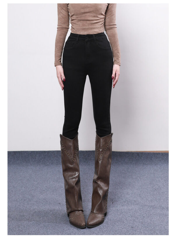 Stretch Denim Skinny Jeans — High-Waist Cropped Slim Fit