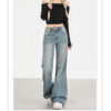 详情-10 Washed Denim Bootcut Jeans — Slimming High-Waist Flare Fit