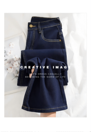 详情-10 Dark Wash Straight-Leg Denim Fabric — Fluid Drape & Slimming Fit
