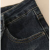 详情-10 Retro Dark Blue Micro-Flare Denim Fabric — Sculpting Fit & Vintage Wash