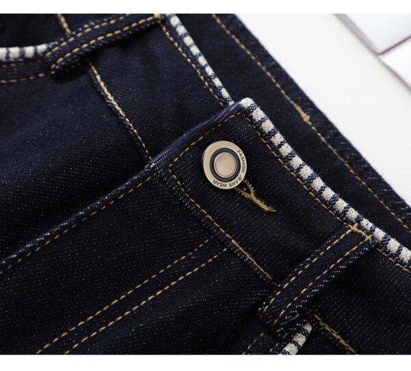 High-Waist Slim Straight Denim Pants — Vintage Narrow-Leg Cropped Fit