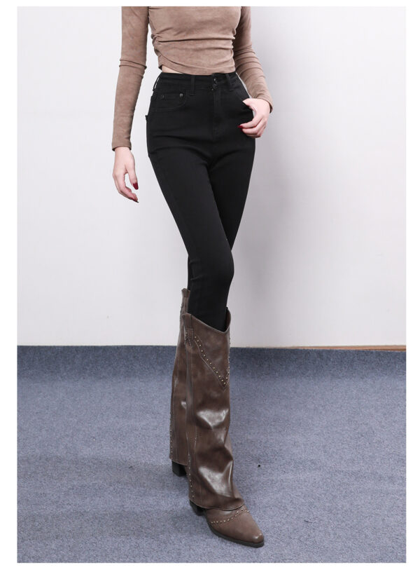 Stretch Denim Skinny Jeans — High-Waist Cropped Slim Fit