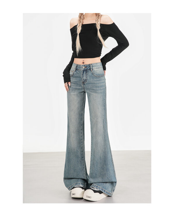 详情-11 Washed Denim Bootcut Jeans — Slimming High-Waist Flare Fit