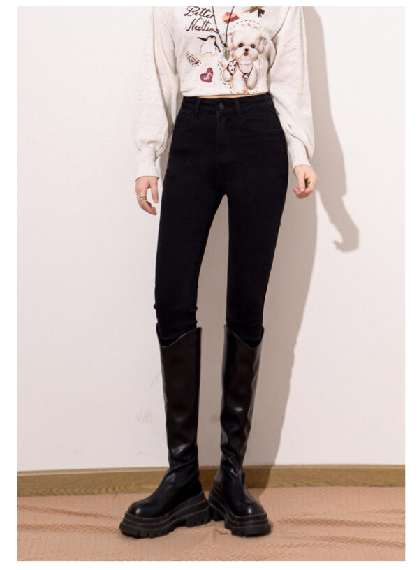 Washed Black Slim-Fit Denim Pants — High-Waist Sculpting Look
