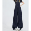 Dark Blue Denim Overall Jumpsuit — High-Waist Relaxed Fit