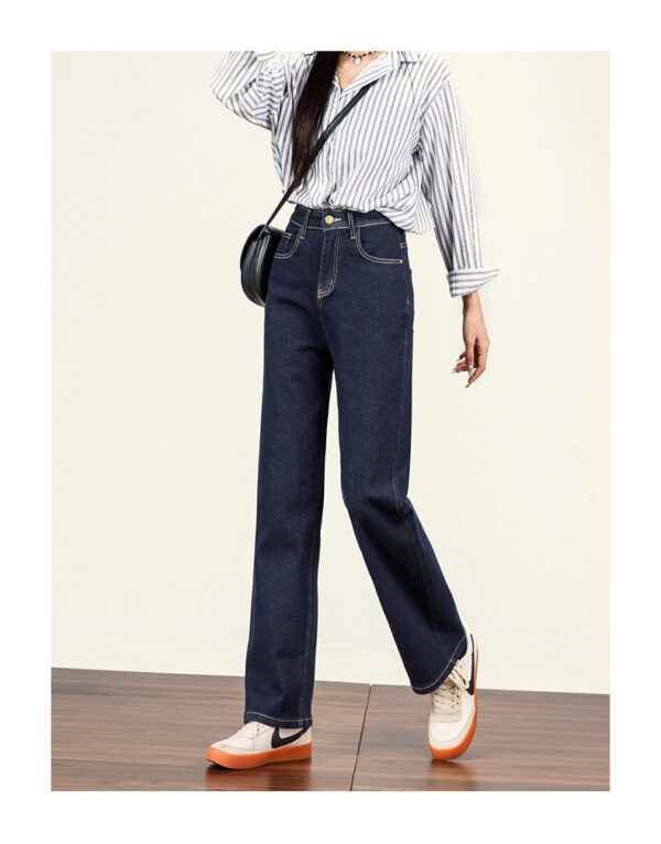 详情-12 Dark Wash Straight-Leg Denim Fabric — Fluid Drape & Slimming Fit