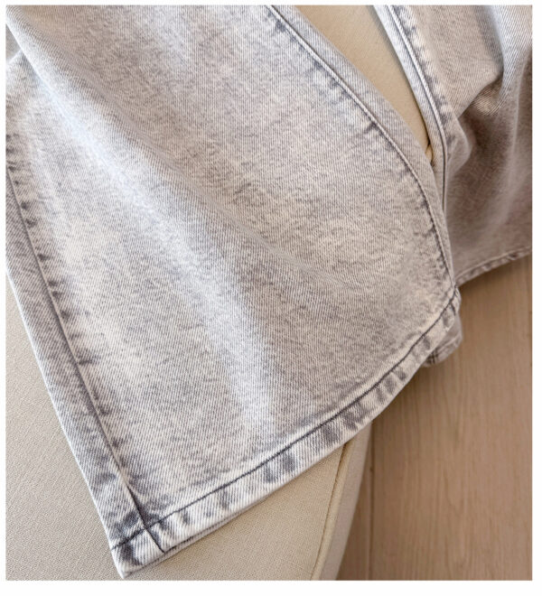 详情-12 Glacier Gray Washed Wide-Leg Denim Pants — Vintage Tone & Fluid Winter Drape