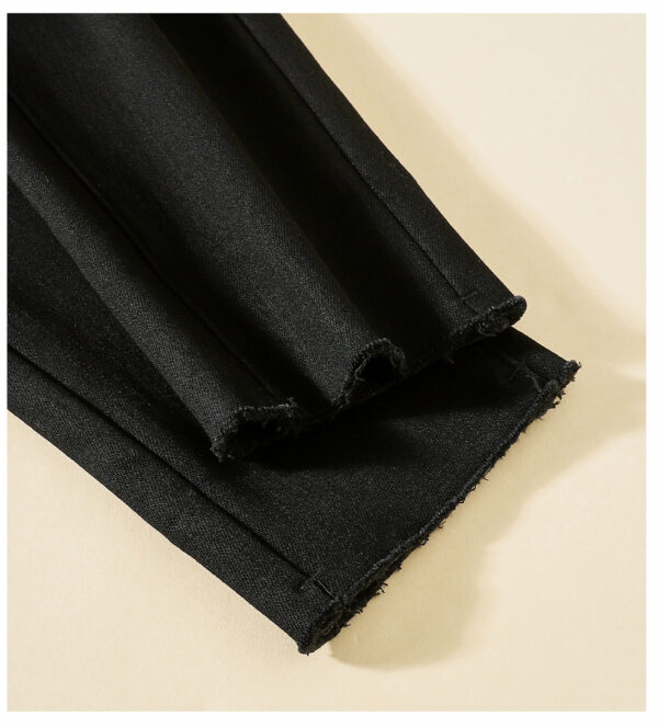 Stretch Washed Black Denim Pants — Slim Fit & Winter Warmth