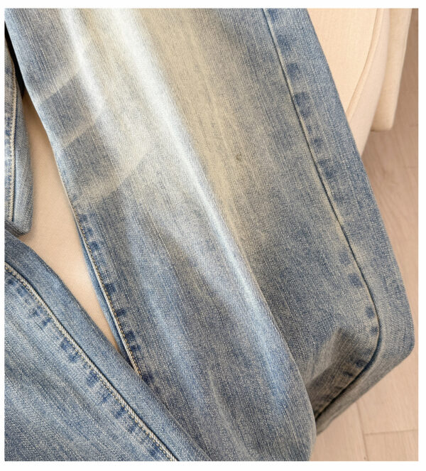 Washed Denim Low-Rise Straight Jeans — Relaxed & Vintage