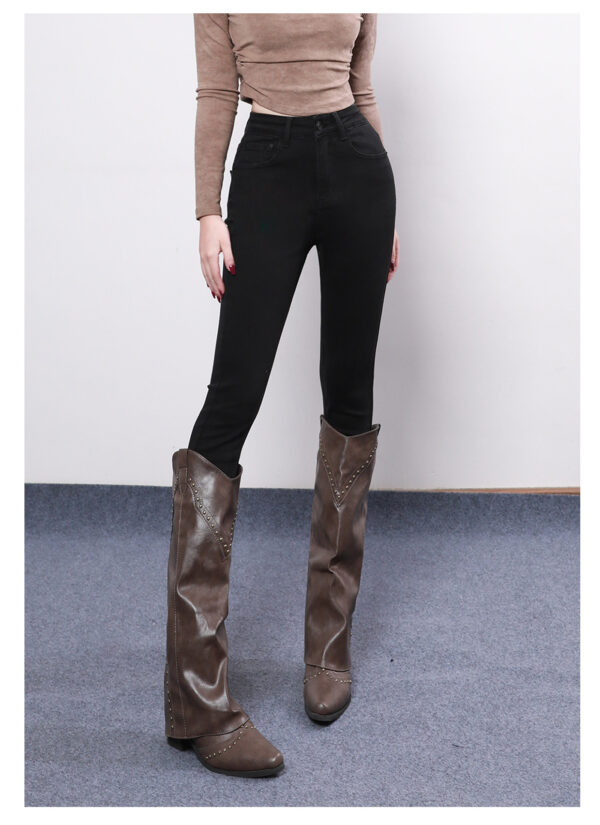 Stretch Denim Skinny Jeans — High-Waist Cropped Slim Fit