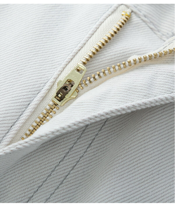 High-Waist Washed Denim Straight-Leg Pants — Slimming for Pear-Shaped Body