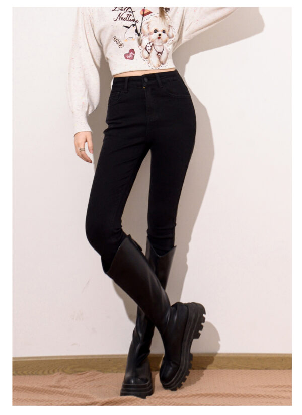 Washed Black Slim-Fit Denim Pants — High-Waist Sculpting Look