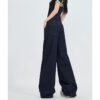 Dark Blue Denim Overall Jumpsuit — High-Waist Relaxed Fit