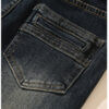 详情-14 Retro Dark Blue Micro-Flare Denim Fabric — Sculpting Fit & Vintage Wash