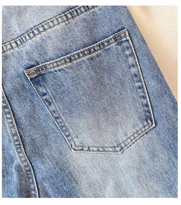 详情-15 Washed Denim Distressed Wide-Leg Pants Fabric — Draped & Durable Streetwear Look