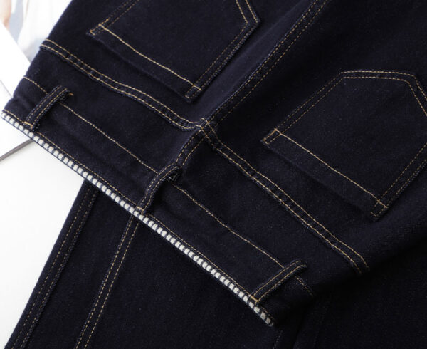 High-Waist Slim Straight Denim Pants — Vintage Narrow-Leg Cropped Fit