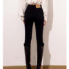 Washed Black Slim-Fit Denim Pants — High-Waist Sculpting Look