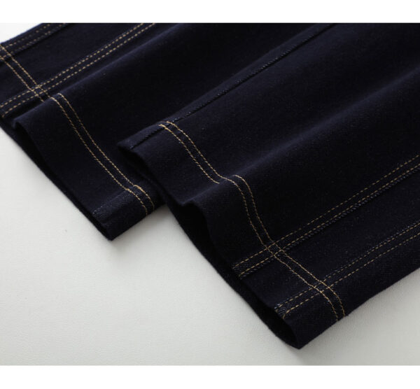 High-Waist Slim Straight Denim Pants — Vintage Narrow-Leg Cropped Fit