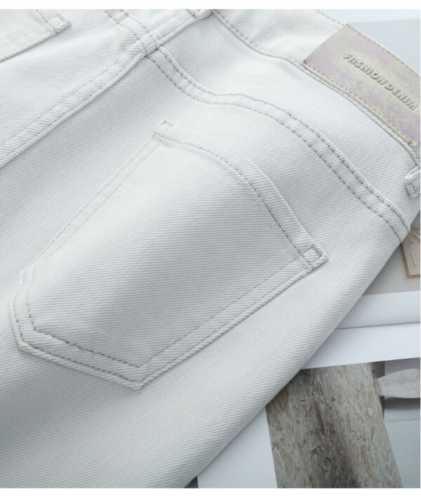 High-Waist Washed Denim Straight-Leg Pants — Slimming for Pear-Shaped Body