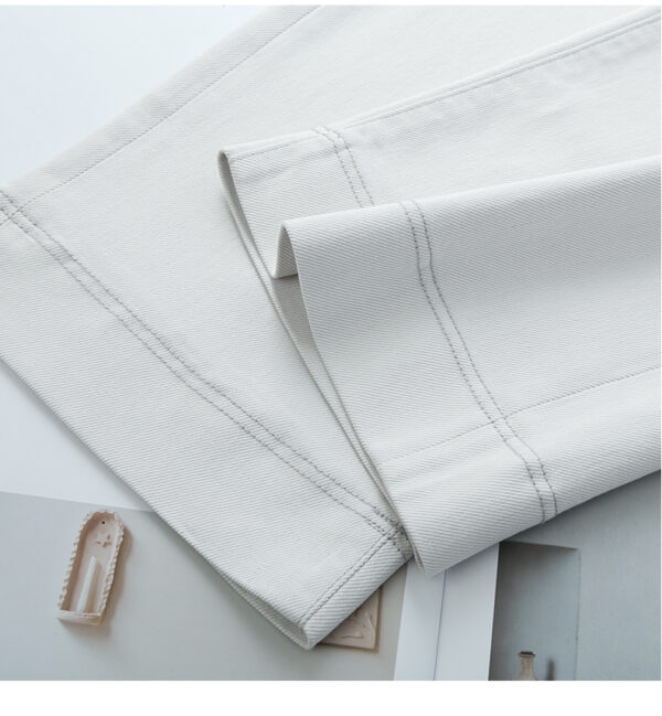 High-Waist Washed Denim Straight-Leg Pants — Slimming for Pear-Shaped Body